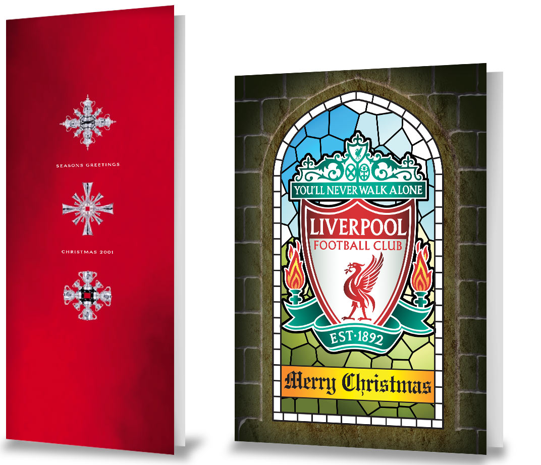 LFC Liverpool Football Club Christmas card designs